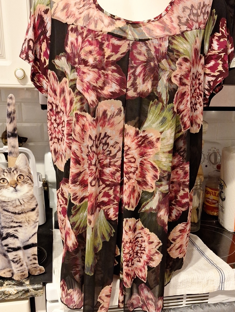 r Floral Tunic Top in Blush and Olive 2x